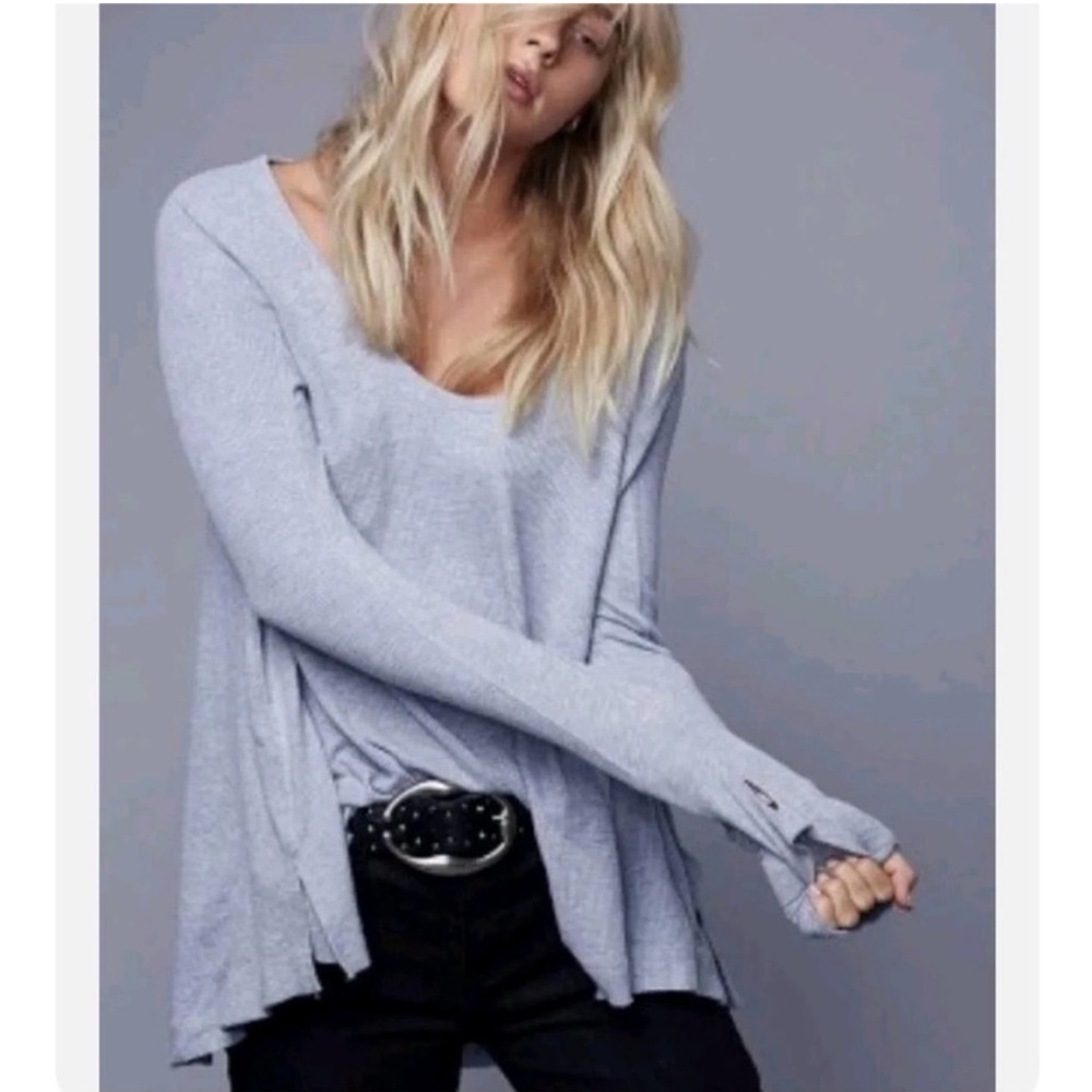 Free People Malibu Thermal in Gray Sz Small S